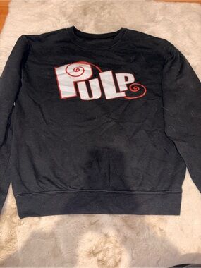 Pulp Logo Black and Grey Crewneck Sweater
